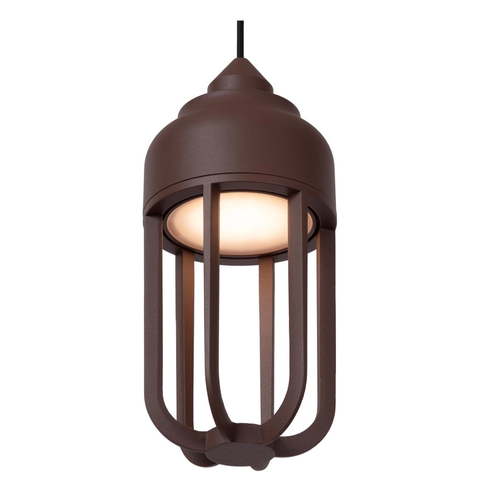 Pendant lamp Wells Rusty brown Lucide 5411212334138