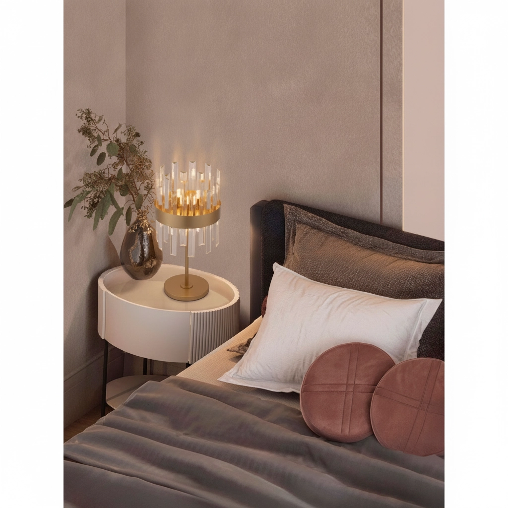 Golden table lamp Crown Ø 25cm