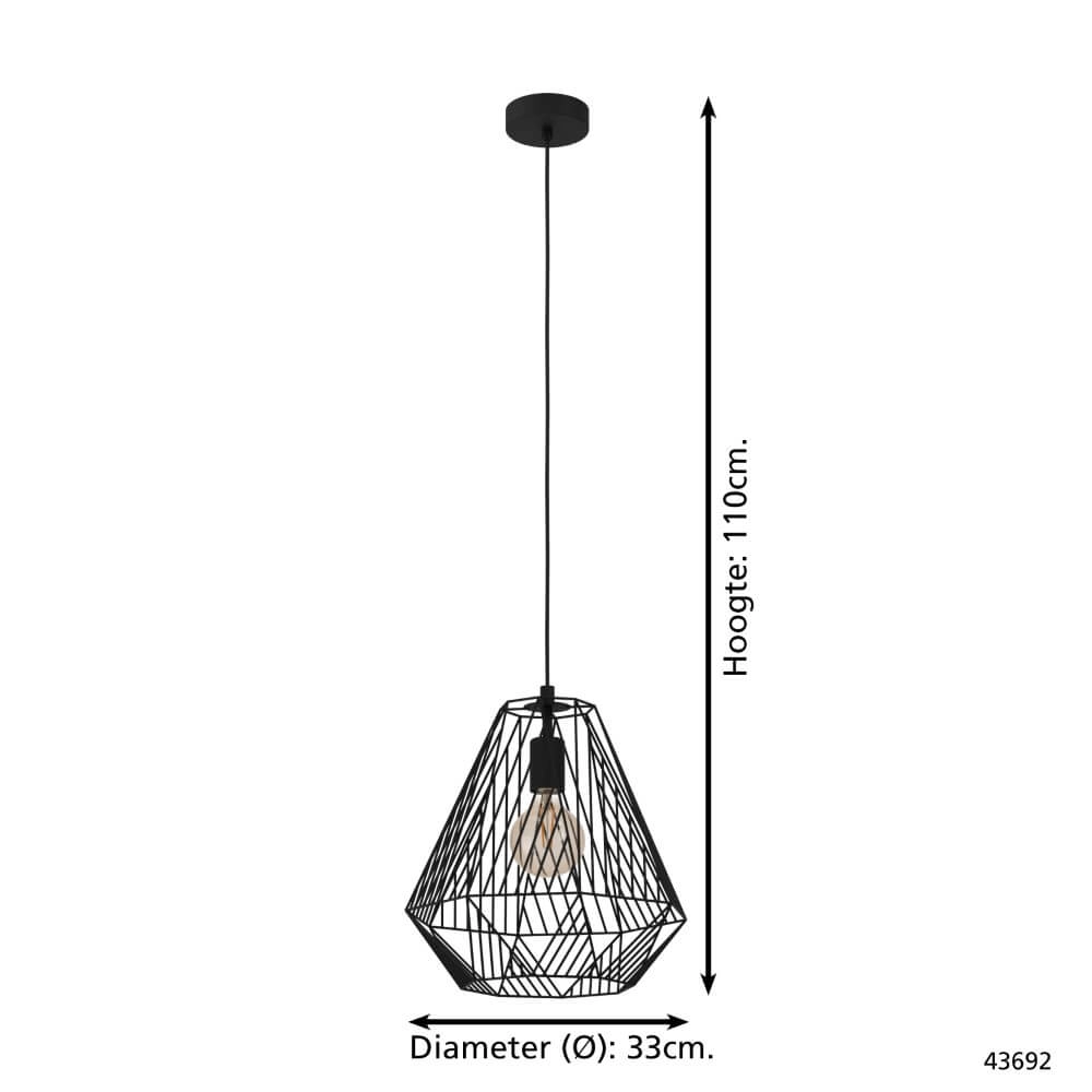 Black wire lamp Stype Ø 33cm Eglo 9002759436926