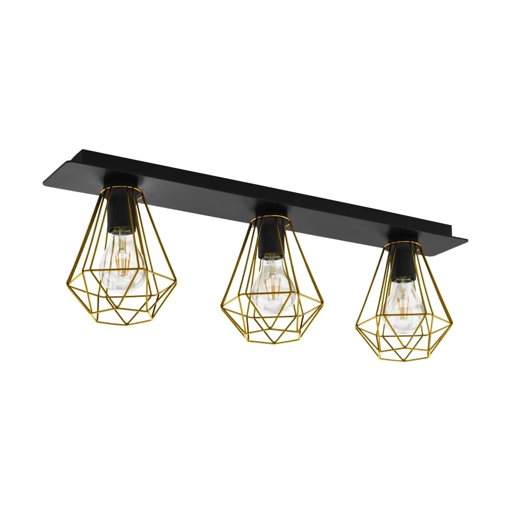Ceiling light Tarbes 2 black with gold