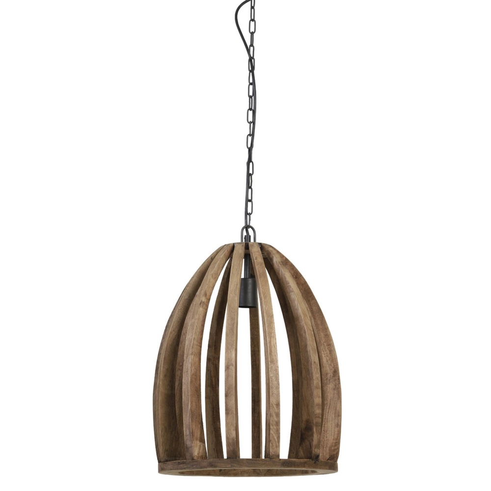 Wooden pendant lamp Haranka Ø 38cm
