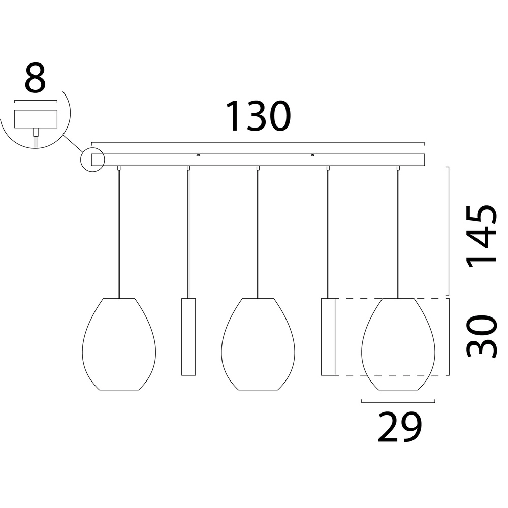 5-light pendant lamp Carta Pineapple Think-paper cap cocoa Masterlight 8718121437460
