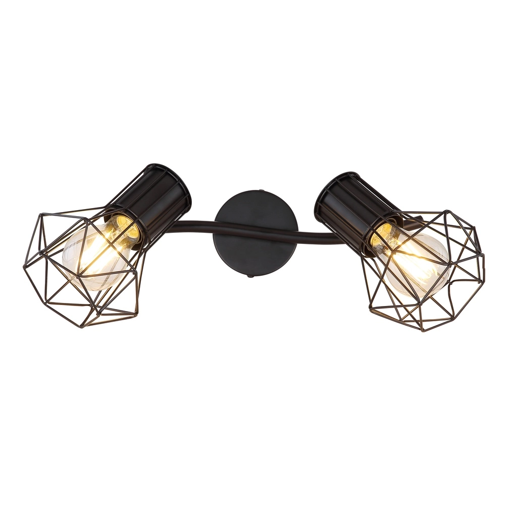 Ceiling lamp Priska 2-light black Globo 9007371400171