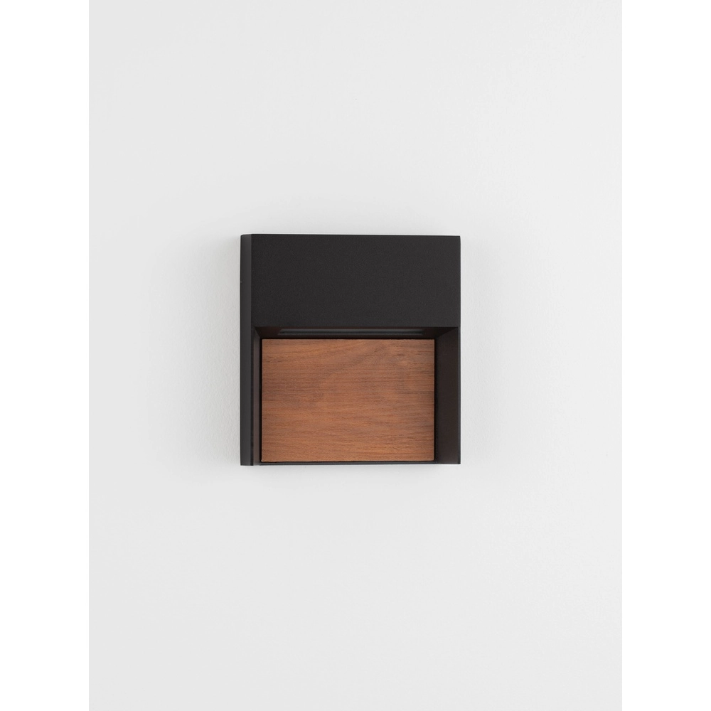Design wall lamp Noray black with wood - 2700K Lyora 5212063504295