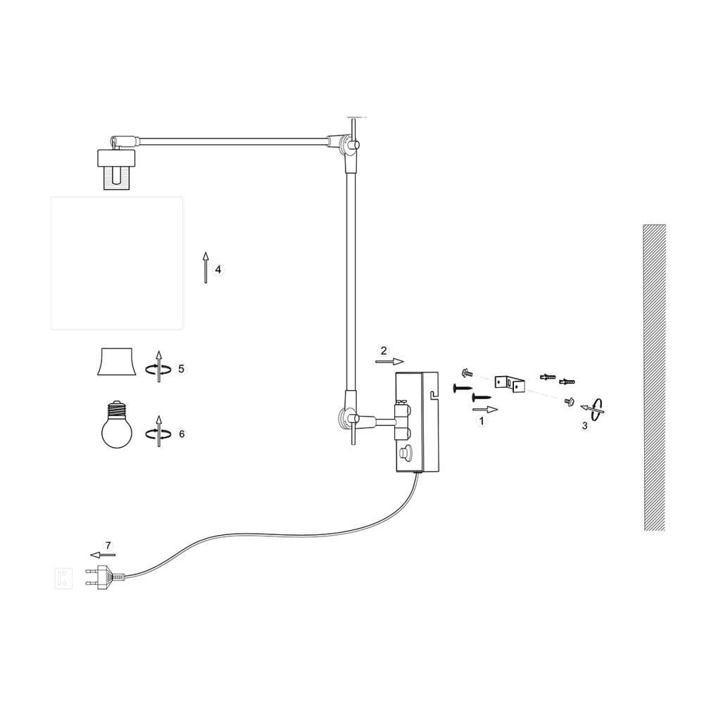 Wall lamp Prestige Chic metal with black shade Steinhauer 8712746175677