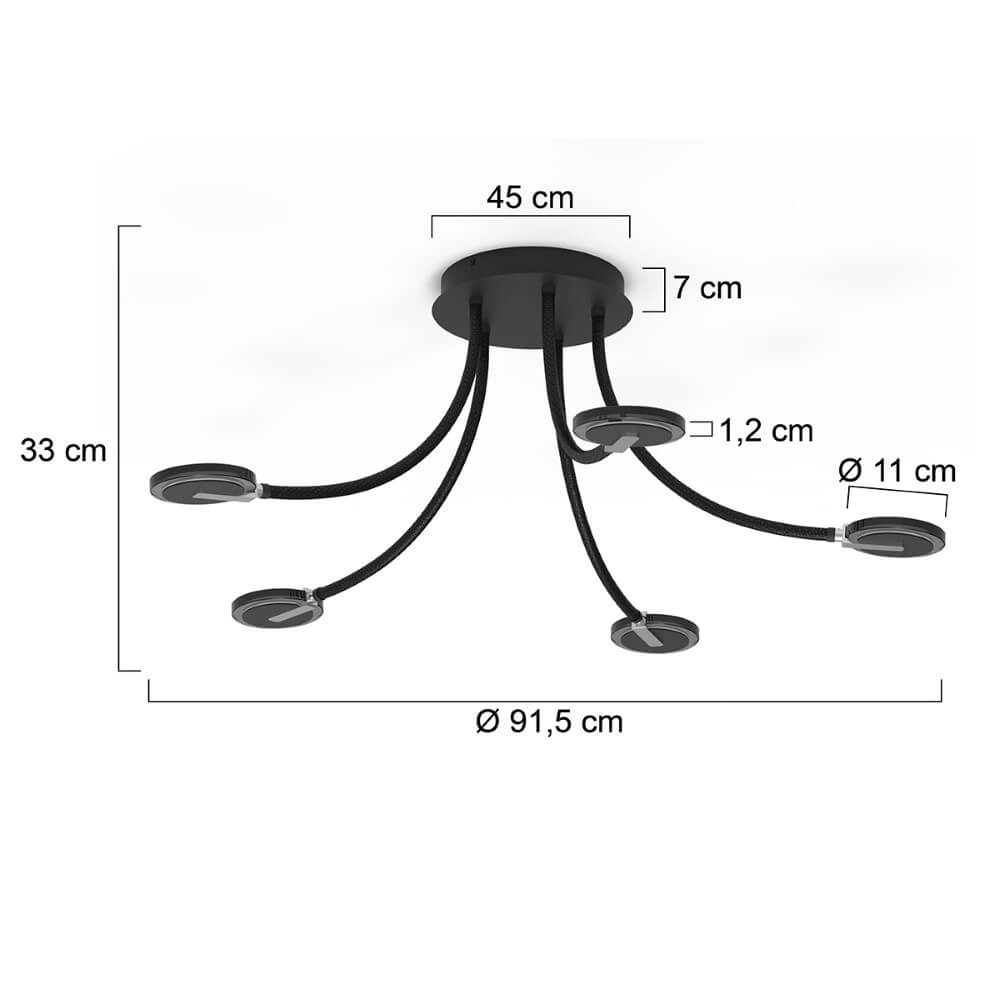 5-light ceiling lamp Turound with LED Steinhauer 8712746153224