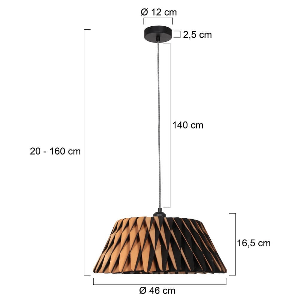 Black wooden hanging lamp Maze Ø 46cm Steinhauer 8712746166293