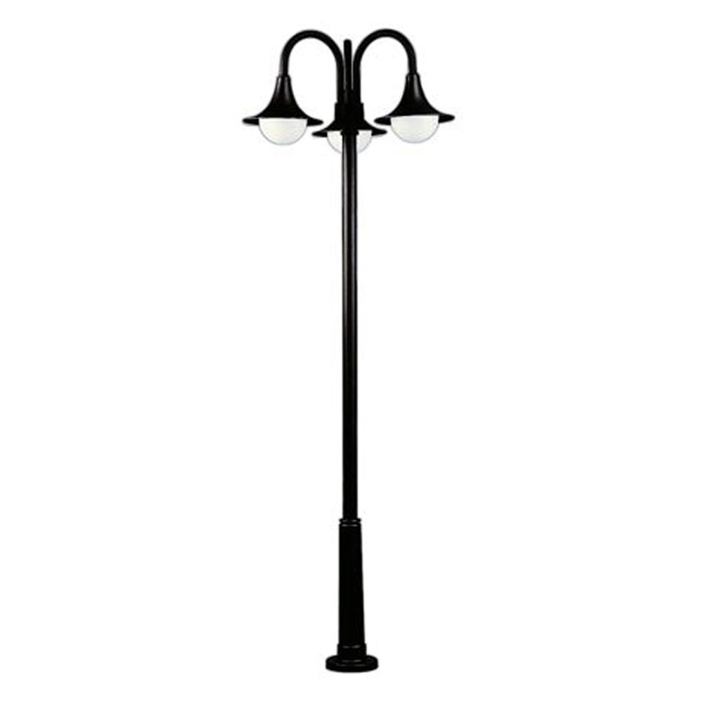 Outdoor lamppost Lanor 3-light - black