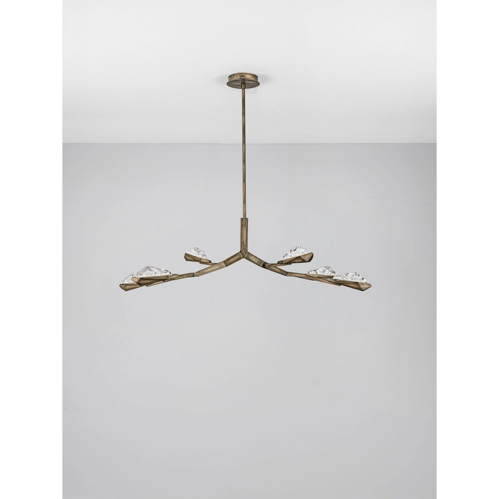 Antique pendant lamp Greta antique brass 137.5cm Lyora 5212063500334
