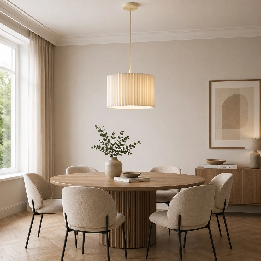 Japandi pendant lamp Velin Ø 35cm sand brown