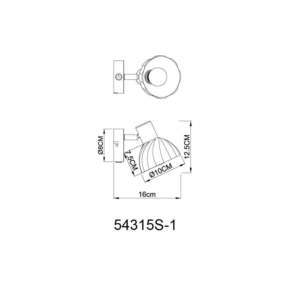 Wall lamp Zachery Black Globo 9007371528493