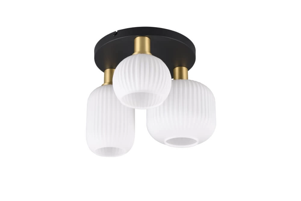 Trendy ceiling lamp Diva with white glass Trio 4017807614541