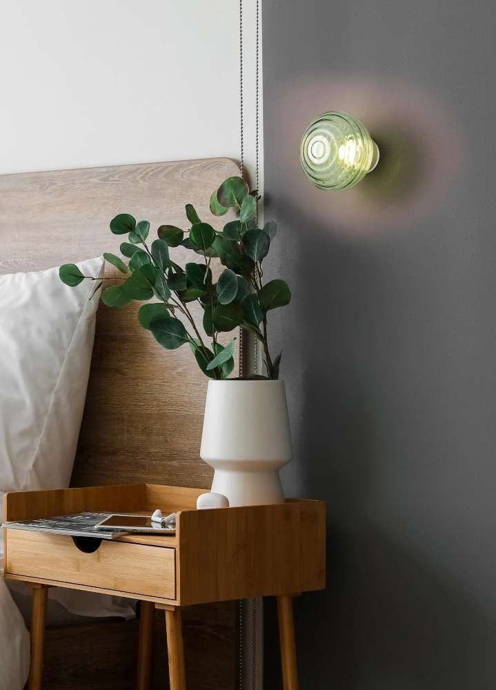 Wall lamp Earl Green Glass Rechargeable Trio 4017807643459
