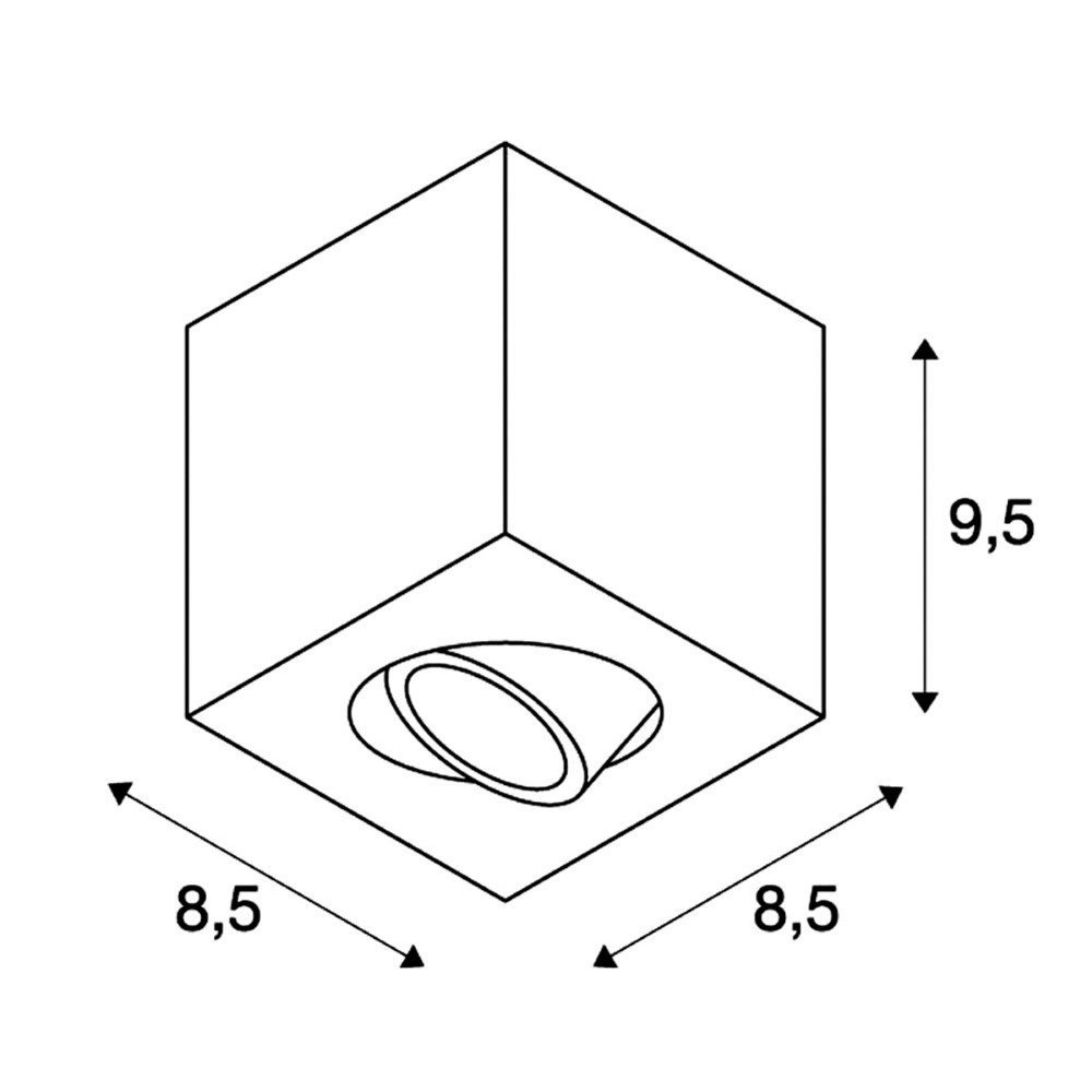 Surface-mounted spot Triledo Square SLV 4024163160278