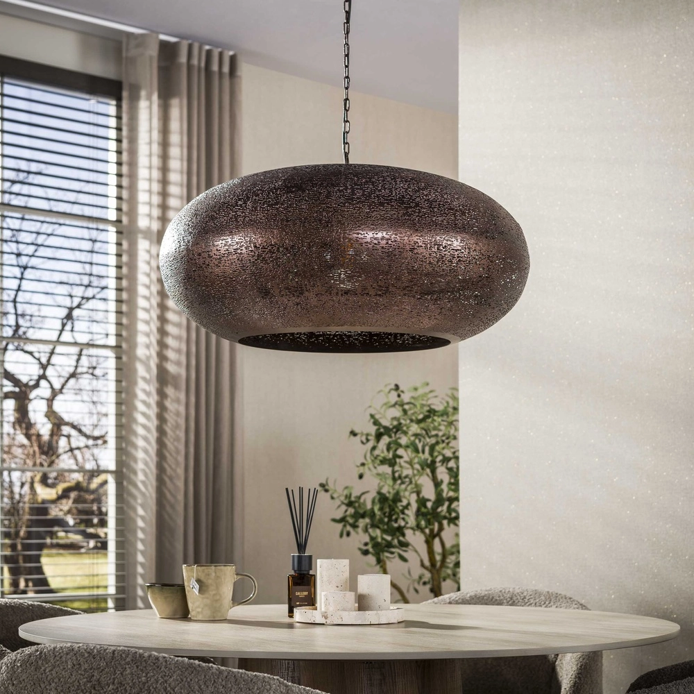 Landelijke hanglamp Cielo antiek koper Ø 68cm Lyora 8716803514973