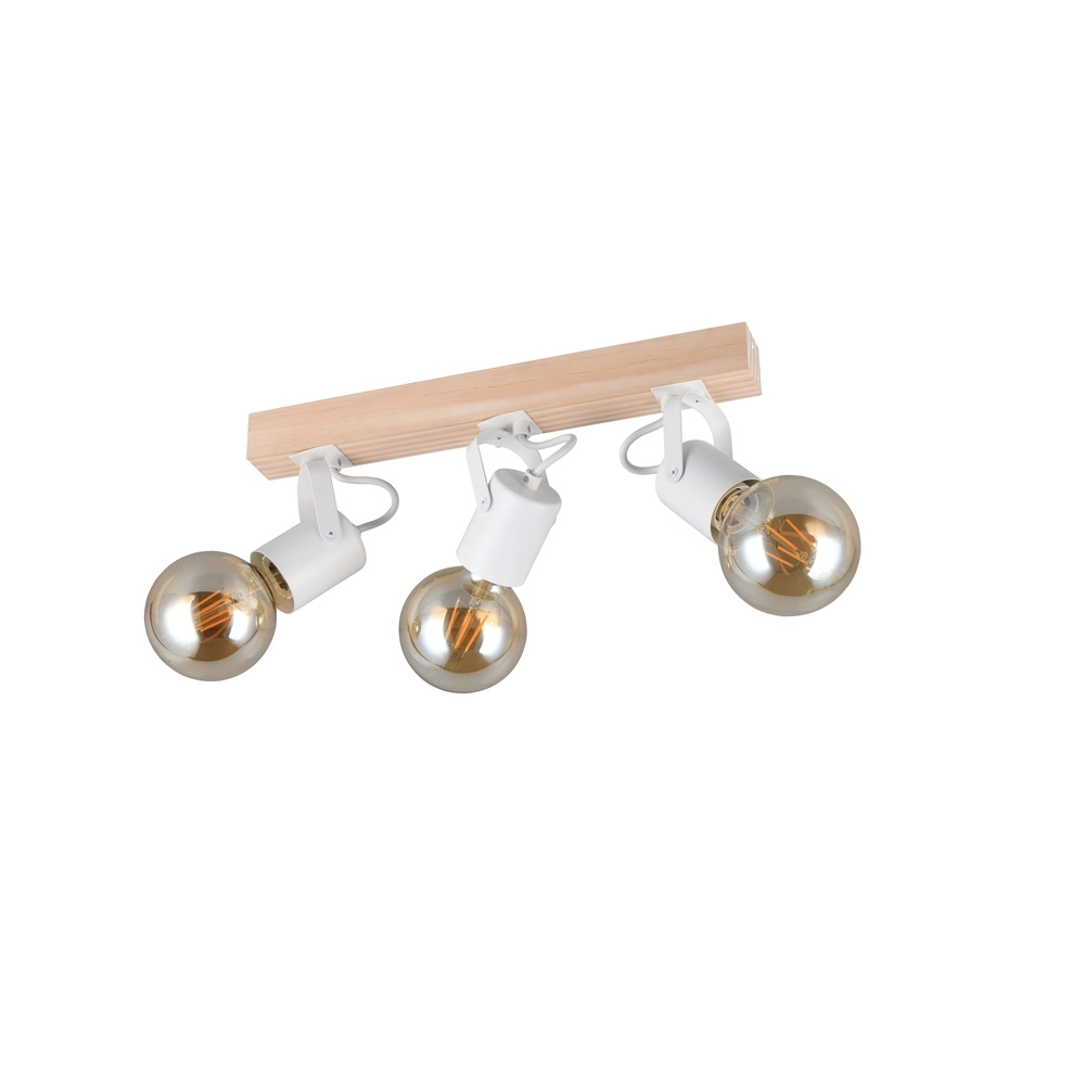 Ceiling lamp 3-lights Lynar white with wood Trio 4017807672015