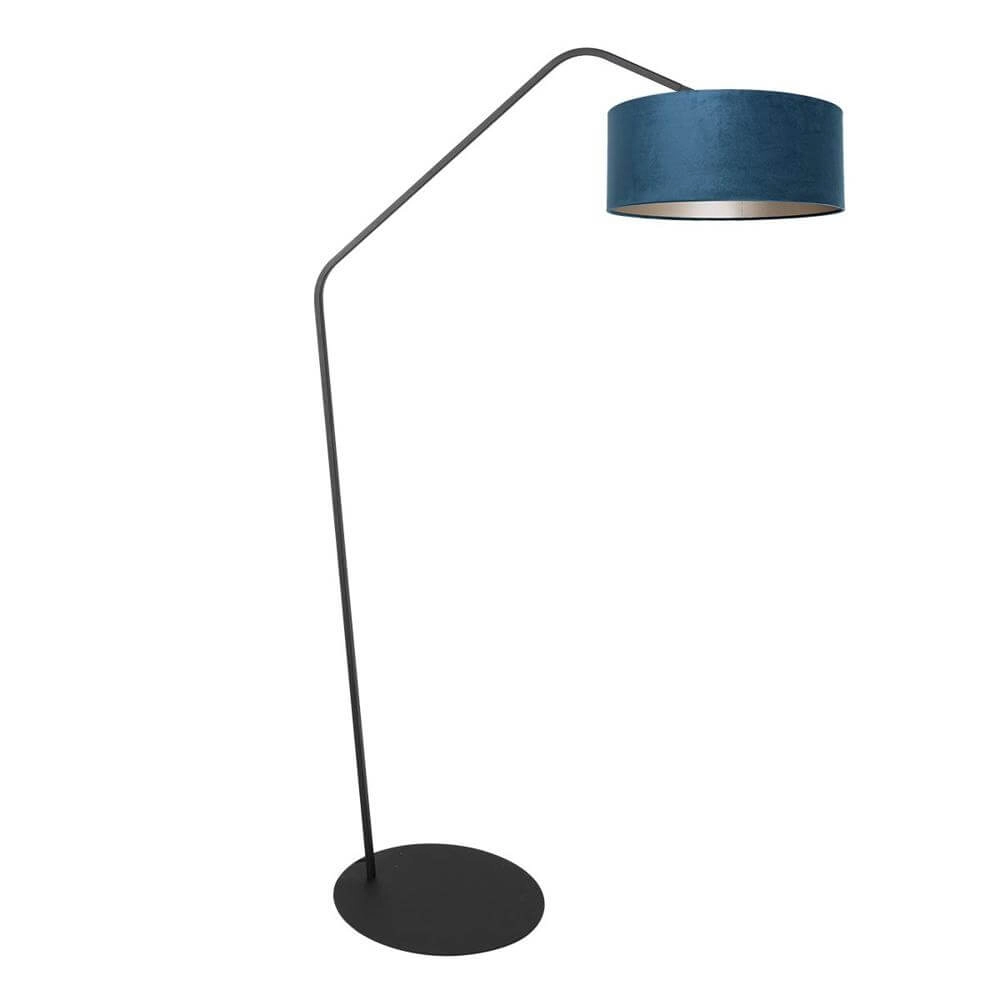 Floor lamp Zig-Zag black with blue shade Ø 50cm