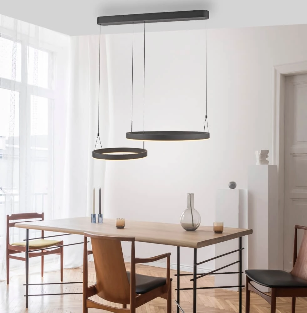 Design pendant lamp Esko black Paul Neuhaus 4012248384565