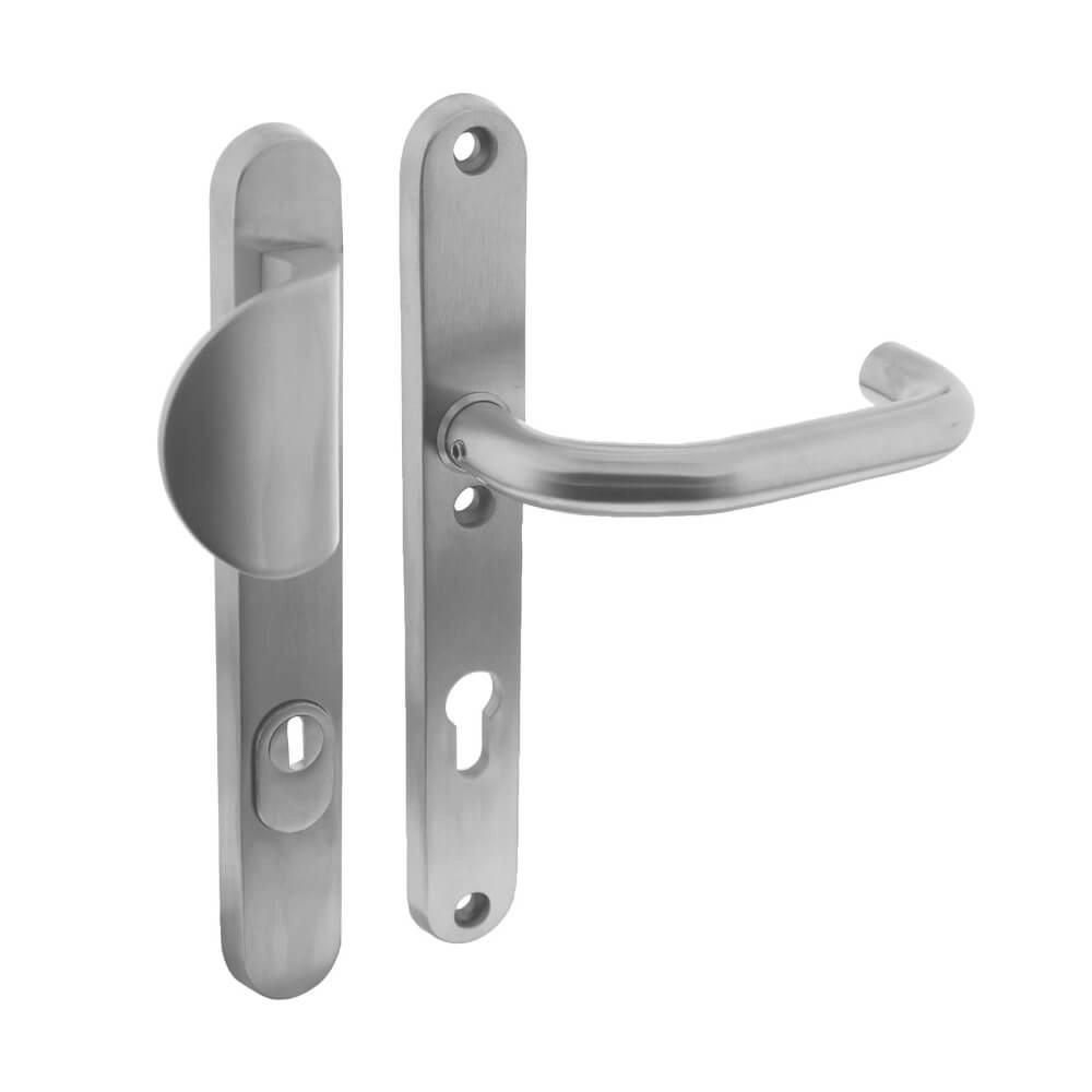Front door fittings Vurano core pull protection narrow with button PC 72mm stainless steel