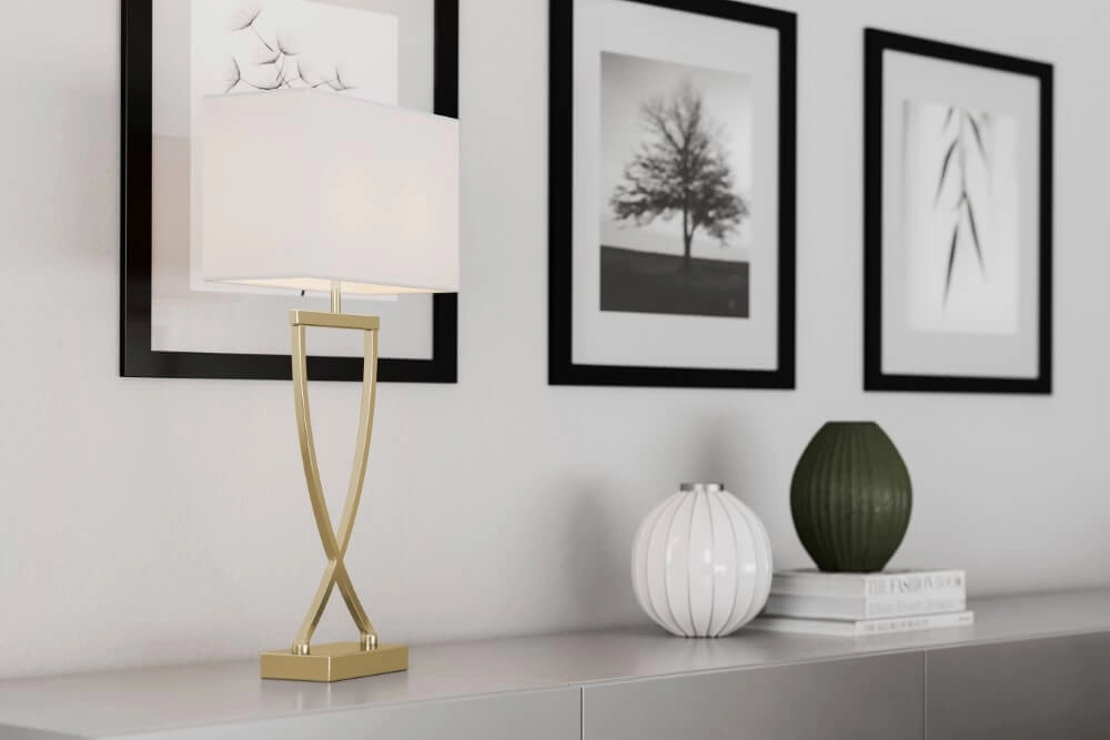 Table lamp Omega chrome white 52cm By Rydéns 7391741204387
