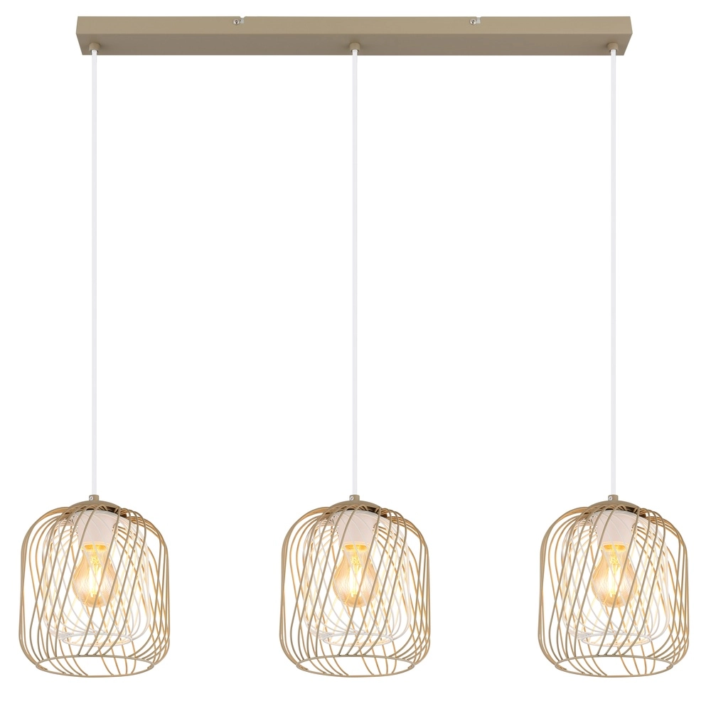 3-light pendant lamp Dichti sand brown Globo 9007371533350