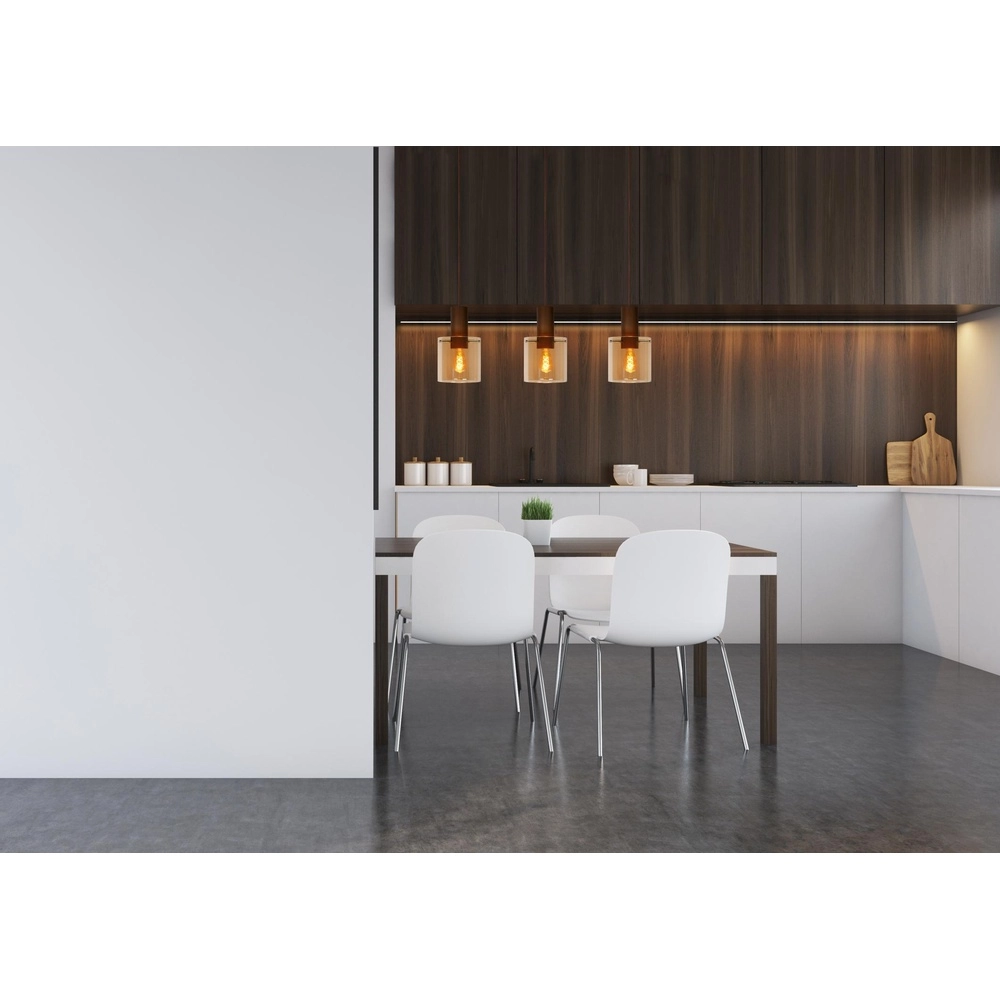 Pendant lamp Toledo 3-light amber glass Lucide 5411212740854