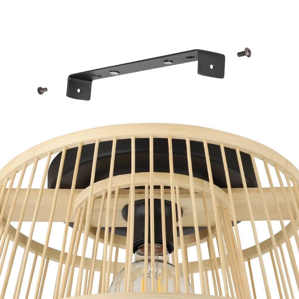 Wooden ceiling lamp Hykeham Ø 38cm Eglo 9002759438517