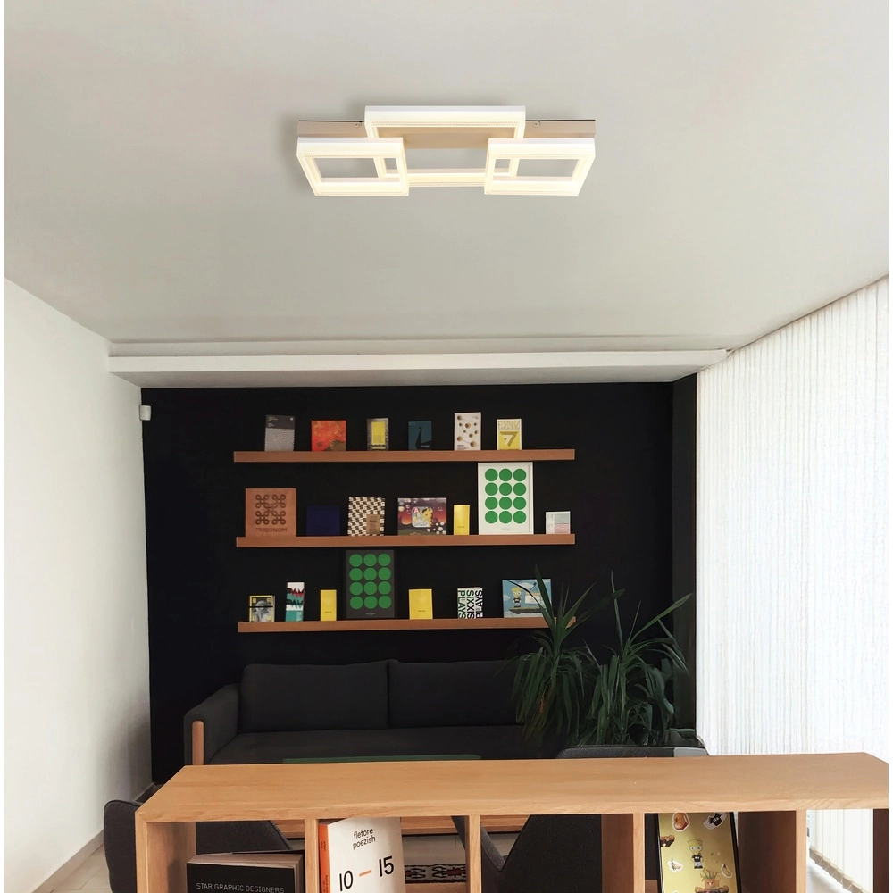 Modern ceiling lamp Zara sand brown square 66cm Globo 9007371567089
