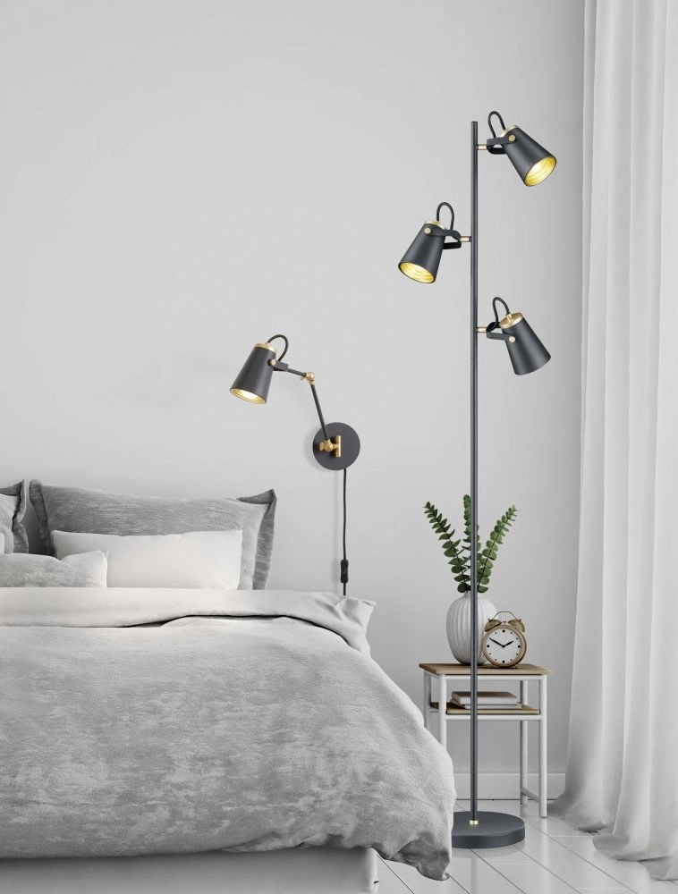 Reading lamp Edward black with gold Trio 4017807388473