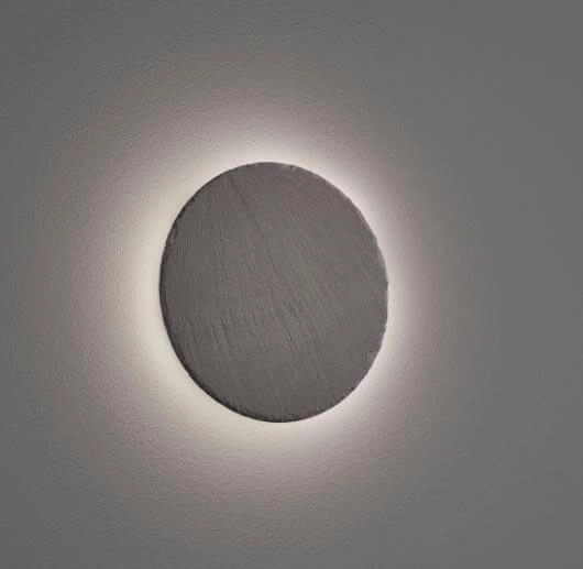 Slate wall lamp Raven Round 20cm slate gray