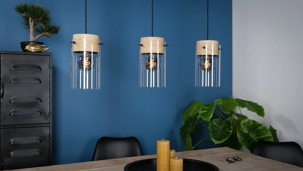 Dining room hanging lamp Madreselva with glass Eglo 9002759435462
