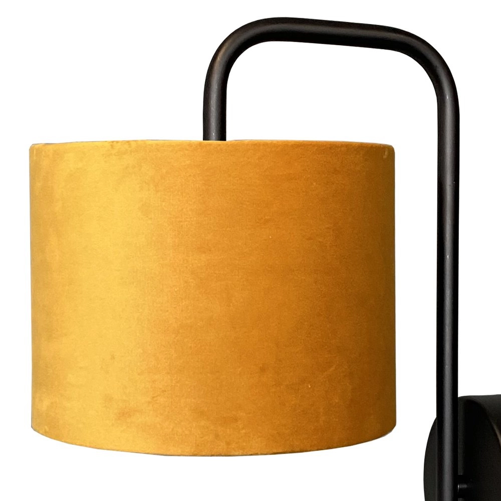Black wall lamp Venus with ocher yellow lampshade Masterlight 8718121251226