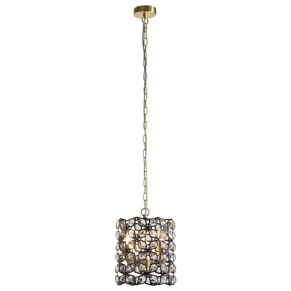 Gold hanging lamp Iris Ø 25cm Searchlight 5053423243627