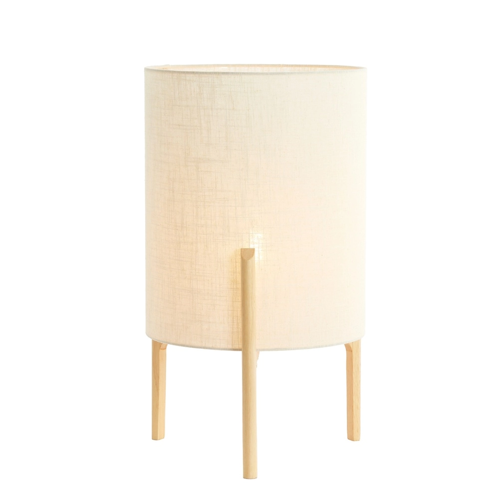 Table lamp Litto Ø 35cm - wood look with natural linen Light & Living 8717807792725