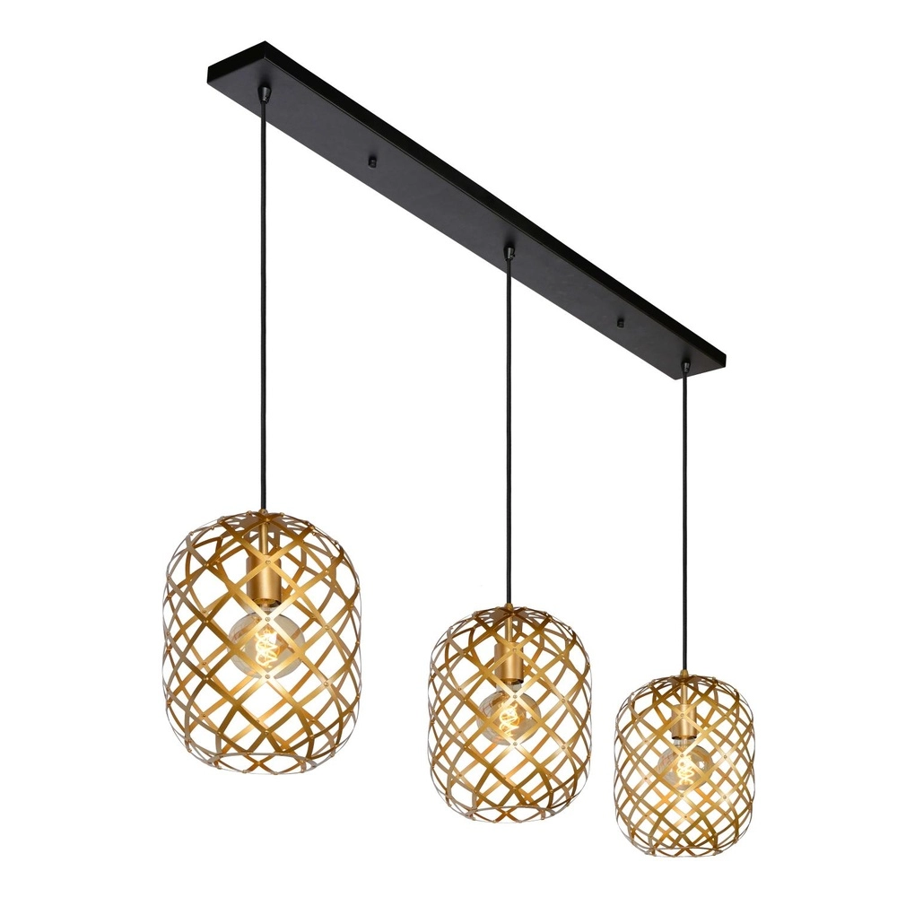 3-light pendant lamp Wolfram Gold Lucide 5411212211453