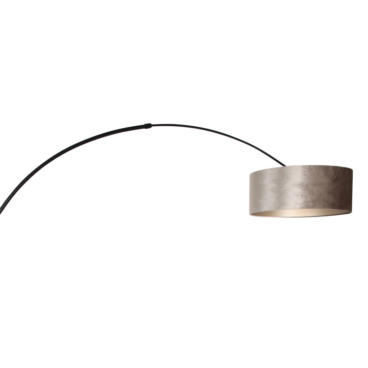 Arc lamp Sparkled black with velvet taupe hood Steinhauer 8712746145984