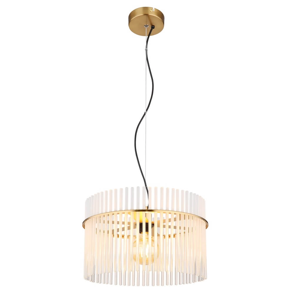 Golden pendant lamp Gorley with glass Ø 40cm