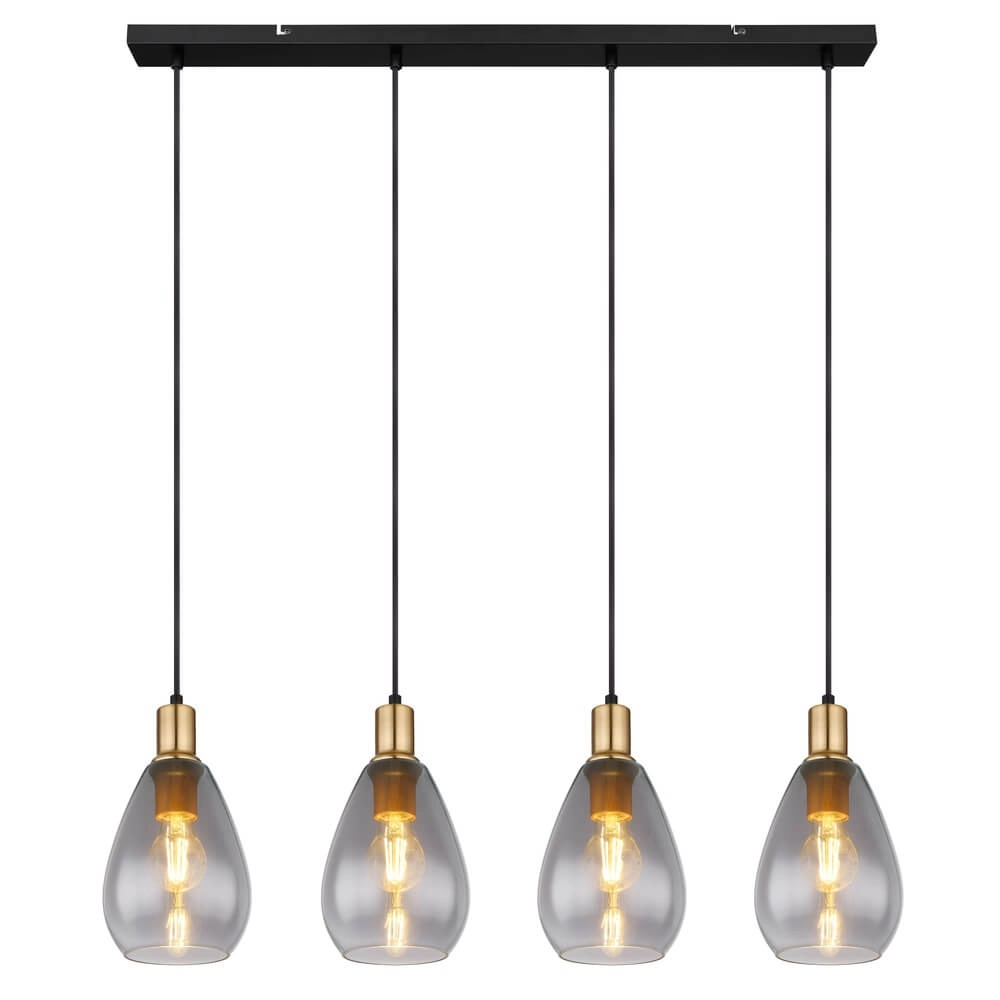 Pendant lamp Fanni 4-light black Globo 9007371436613