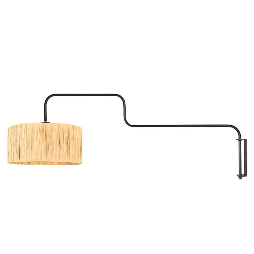 Wall lamp Bloeba black with straw shade Steinhauer 8712746177145