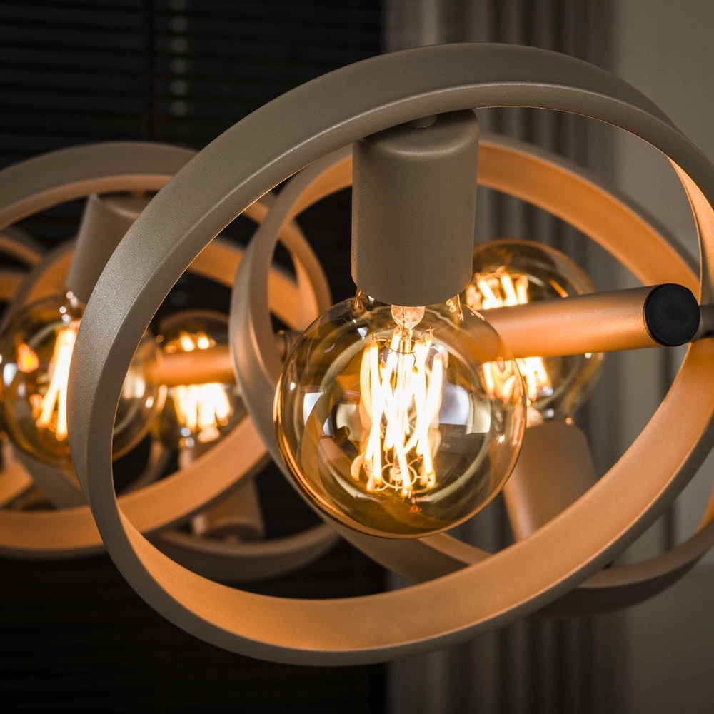 8 rings pendant light dining table Hover sand - Ø 26cm Lyora 8716803513372
