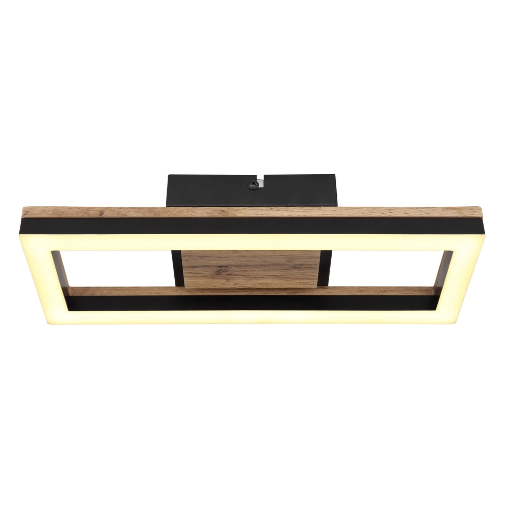Ceiling lamp Beatrix Rectangle black with wood Globo 9007371454402