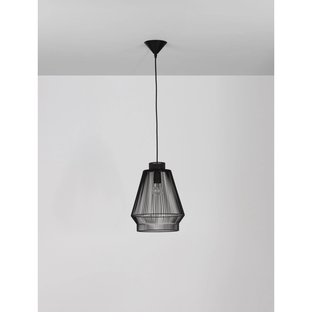Bohemian pendant lamp Bredo Ø 27.5cm black Lyora 5212017438898