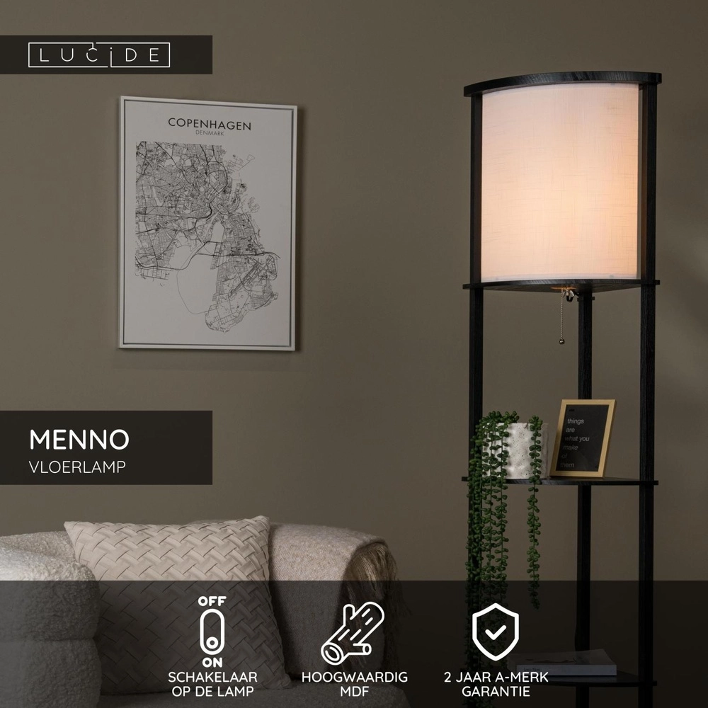 Floor lamp Menno Black Lucide 5411212441591