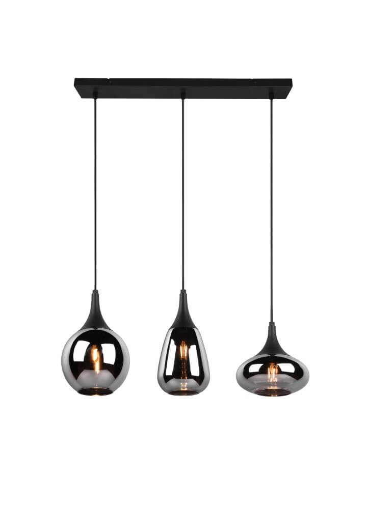 3-light hanging lamp Lumina with smoke glass Trio 4017807542271