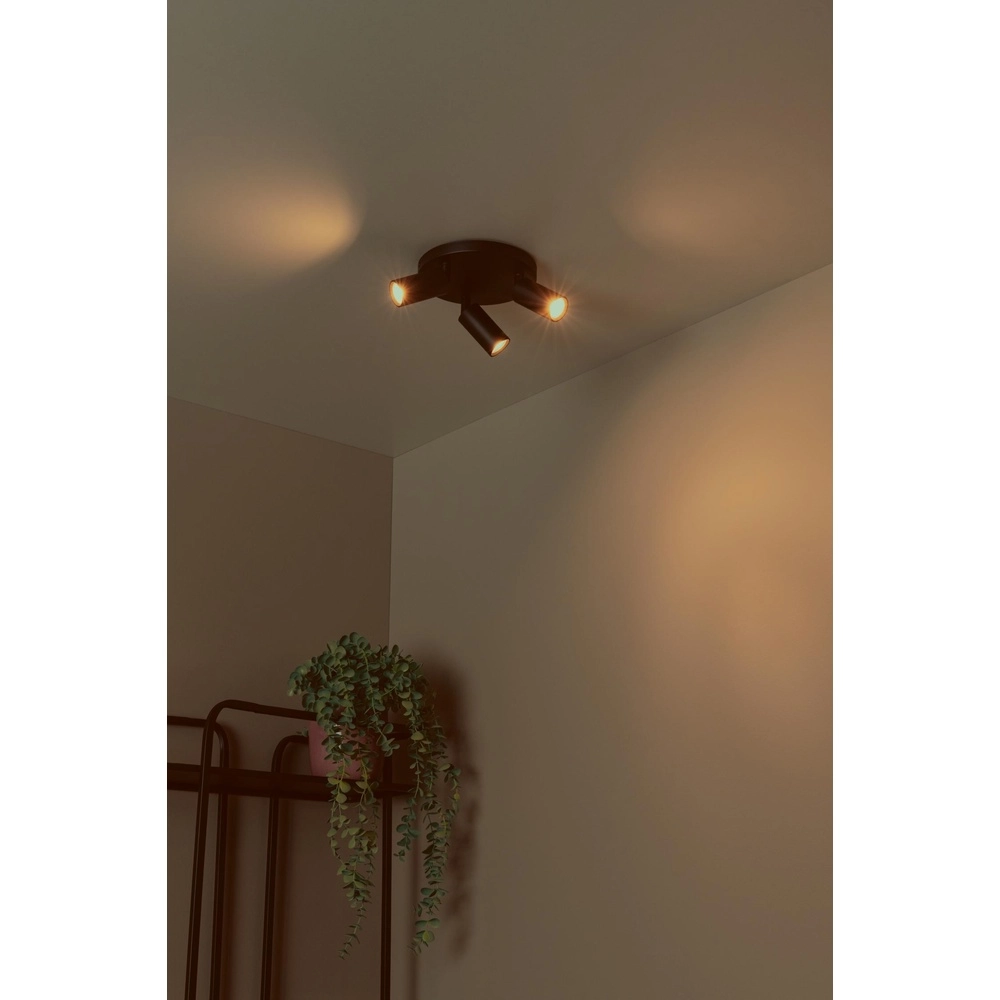 Ceiling spotlight Ritmo mini GU10 3-light black Lucide 5411212094001