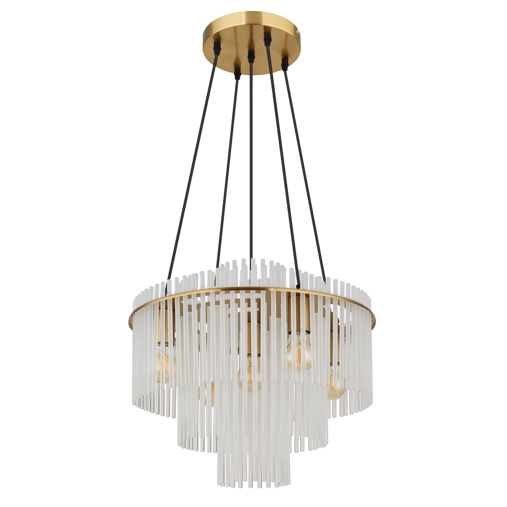 Pendant lamp Ø 50cm Gorley Gold with white glass sticks Globo 9007371512133