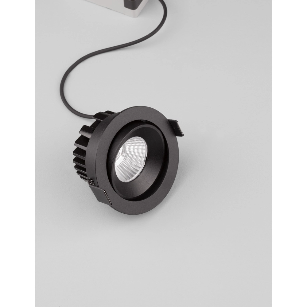 Black recessed spotlight Blade Ø 9cm orientable Lyora 5212017418579