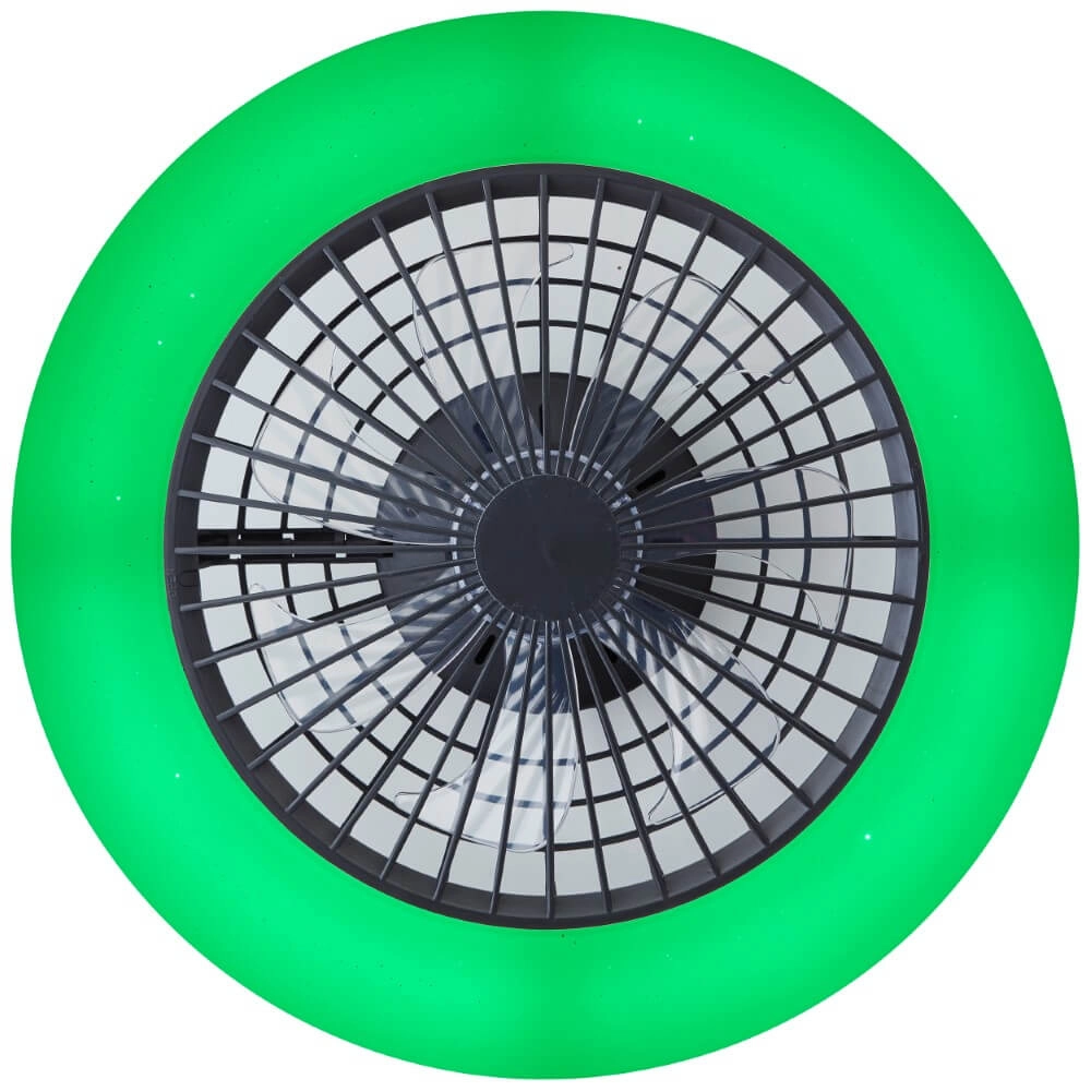 Black fan Salerno with RGB function Brilliant 4004353435881