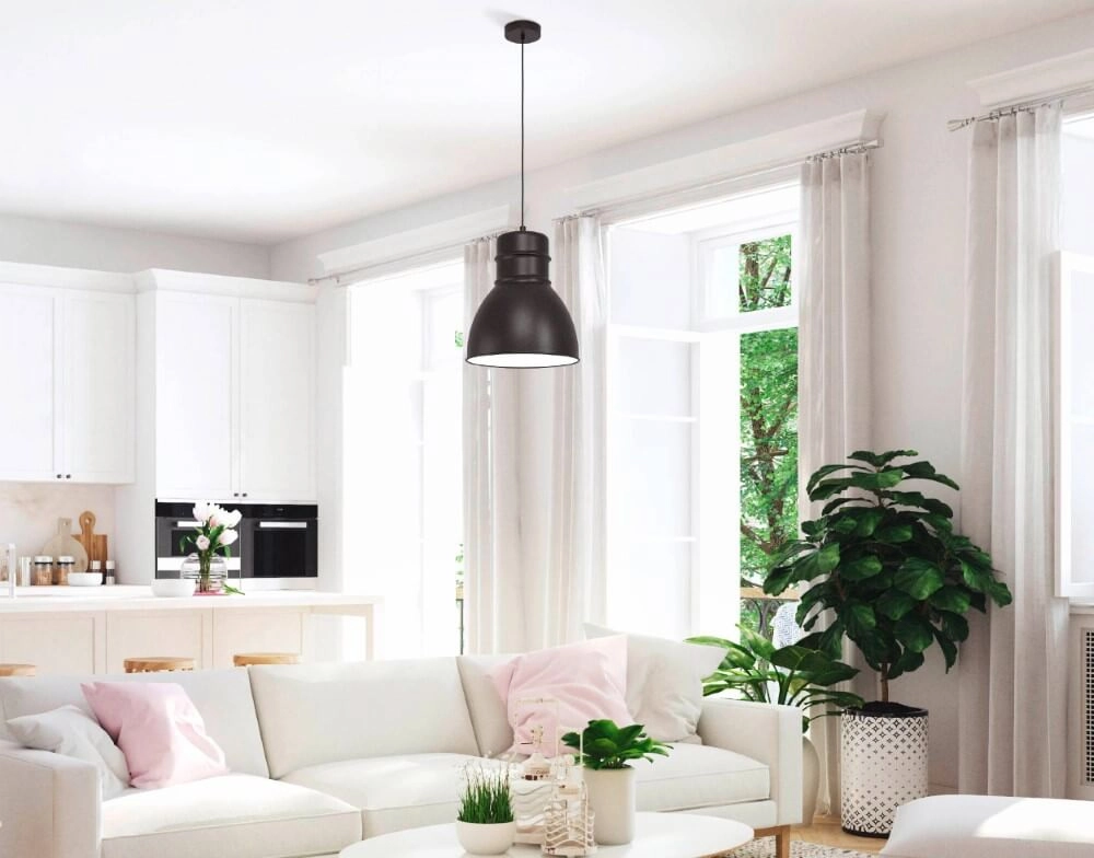 Black hanging lamp Ebury Ø 38cm Eglo 9002759436216
