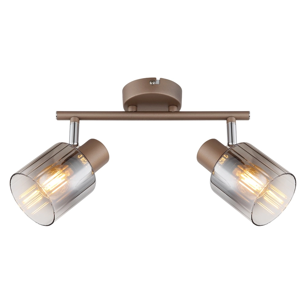 Ceiling lamp Walton 2-light coffee brown Globo 9007371592173